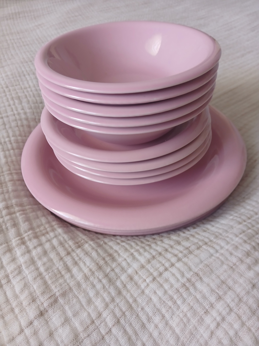 Vintage Candy Pink Ceramic Dinnerware, "Extravaganza" collection, Made in Japan.
